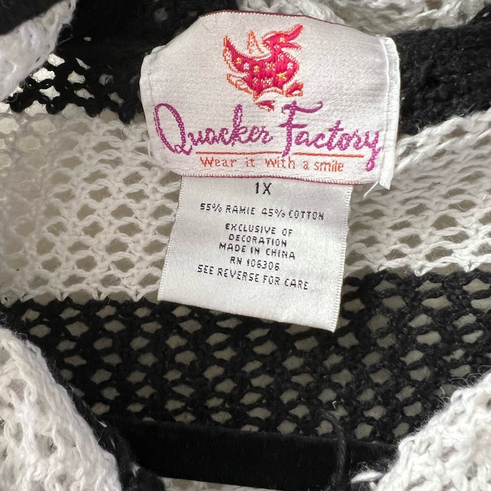 1x Quacker Factory Mesh Swimsuit Cover Up Or Zipp… - image 3
